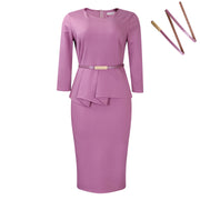 European And American Solid Color Sheath OL Pencil Skirt  Dress