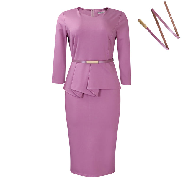 European And American Solid Color Sheath OL Pencil Skirt  Dress