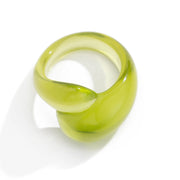 Irregular Double Water Drop Plastic Ring