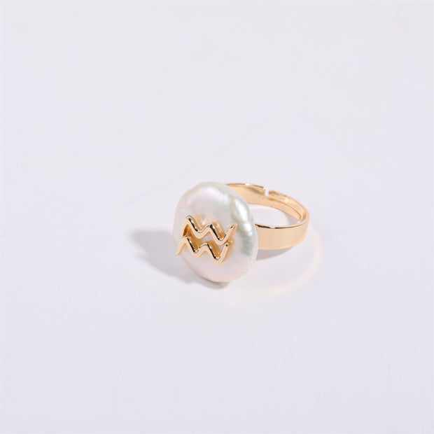 12 Constellation Niche Design Irregular Ring