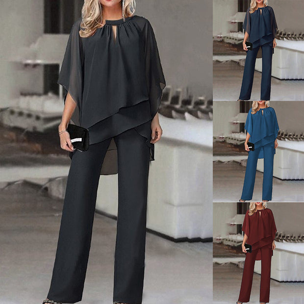 Solid Color Loose One-piece Casual Irregular Suit