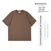 Loose Cotton Double Yarn Solid Color Half Sleeve Bottoming Shirt