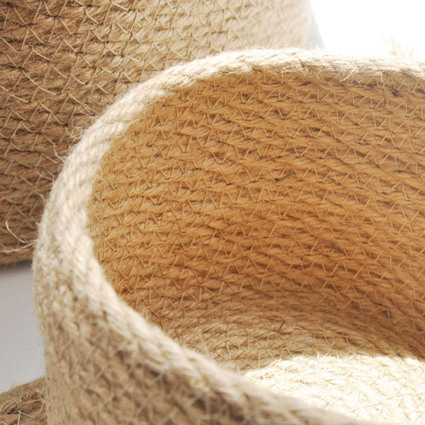 Japanese Style Linen Table Top Storage Basket