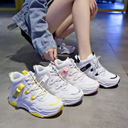 High-top sneakers, white shoes, women