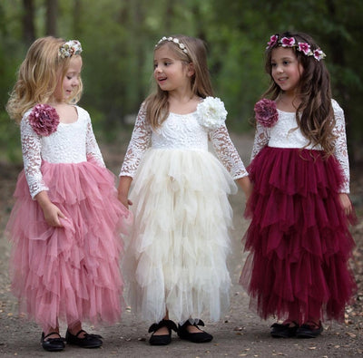 Hollow Children's Skirt Lace Dress