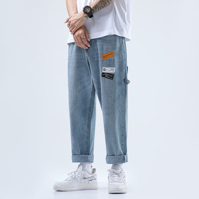 Trend Loose Wide Leg Denim Ankle-length Student Draping Pants