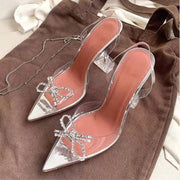 Women's Bow Transparent High Heels