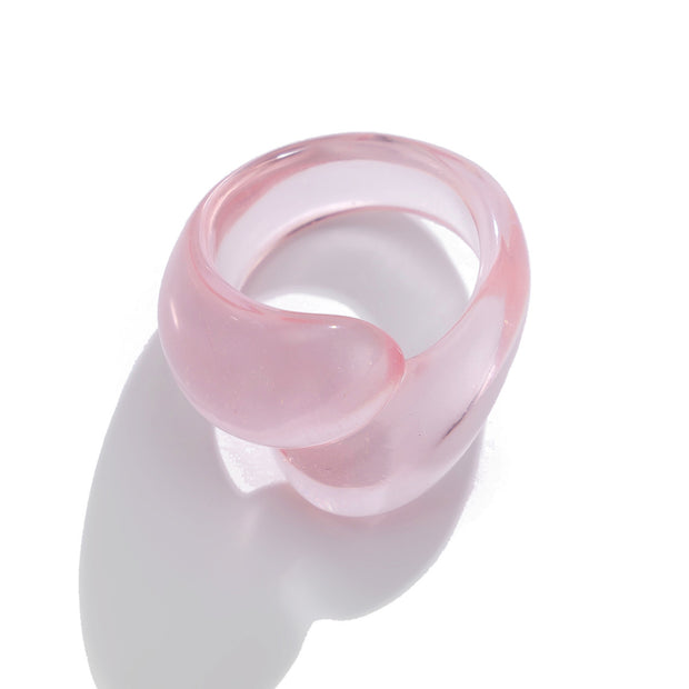 Irregular Double Water Drop Plastic Ring