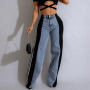 Casual High Waist Denim Wide Leg Pants