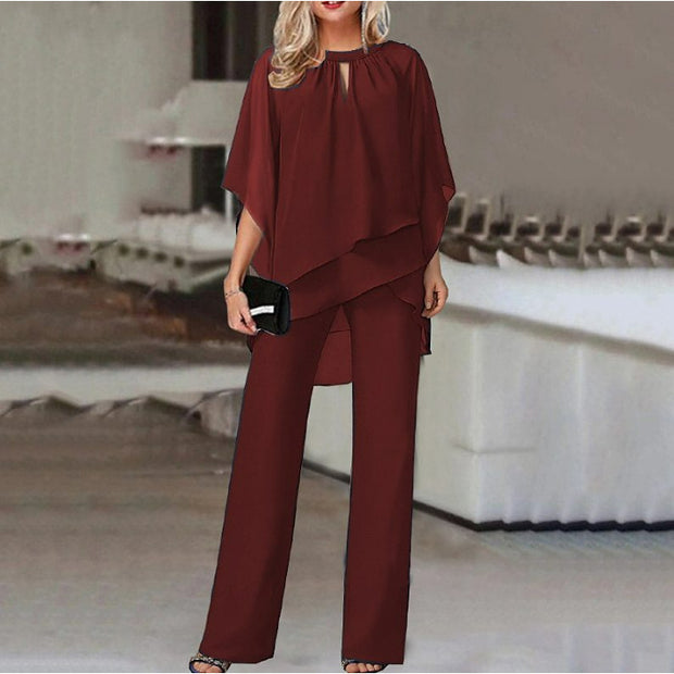 Solid Color Loose One-piece Casual Irregular Suit