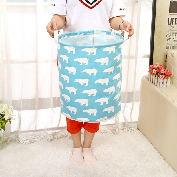 Foldable laundry basket, cotton and linen laundry basket, bathroom, laundry, dirty clothes, dirty clothes, toy storage basket