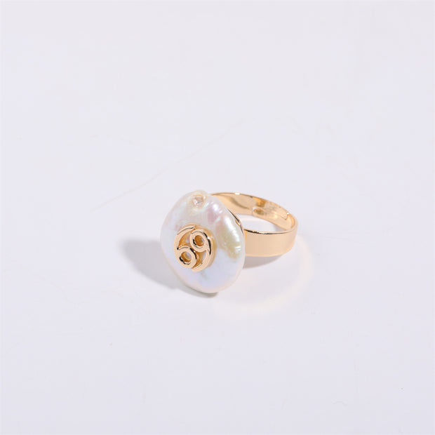 12 Constellation Niche Design Irregular Ring