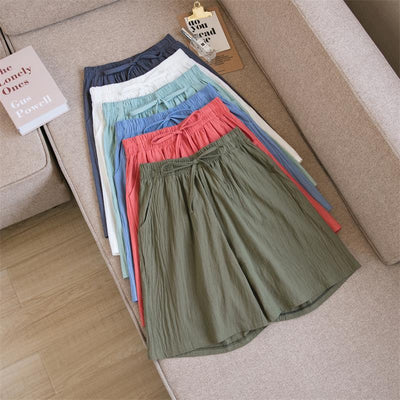 New Cotton And Linen Loose Shorts For Women