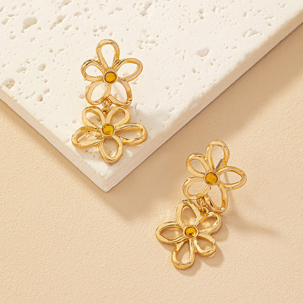 Fashion Simple Flower Earrings Female Retro