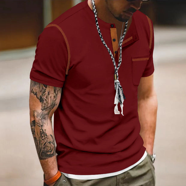 Men's Color Matching Short Sleeve