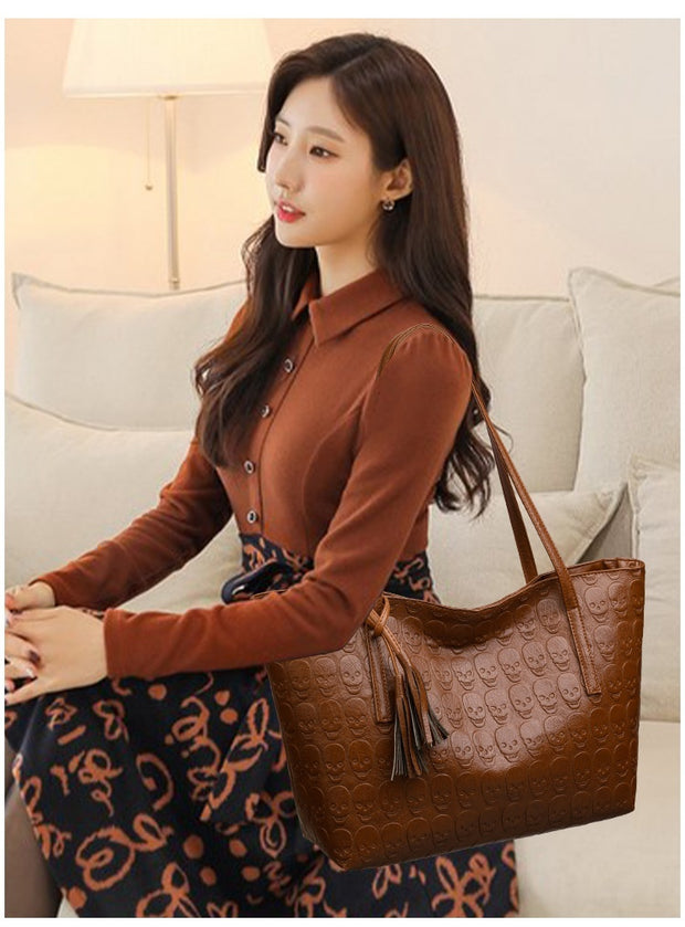 Fashion Large Capacity One-shoulder Tote Women's Bag Versatile Crossbody Solid Color