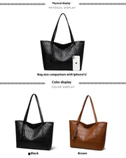 Fashion Large Capacity One-shoulder Tote Women's Bag Versatile Crossbody Solid Color