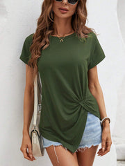 Irregular Hem Women's Short-sleeved Shirt