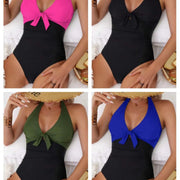 Female Casual Versatile One-piece Patchwork Swimsuit