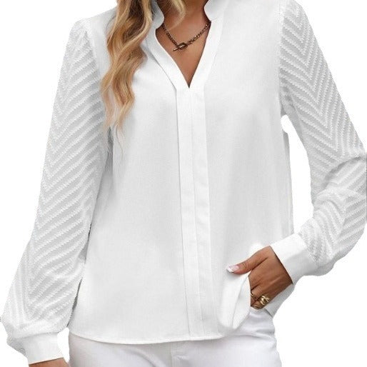 Autumn Fashion Ladies Chiffon Long Sleeve Shirt