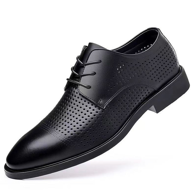 Summer Hollow Plastic British Casual Business Wear Leather Shoes Height Increasing Insole