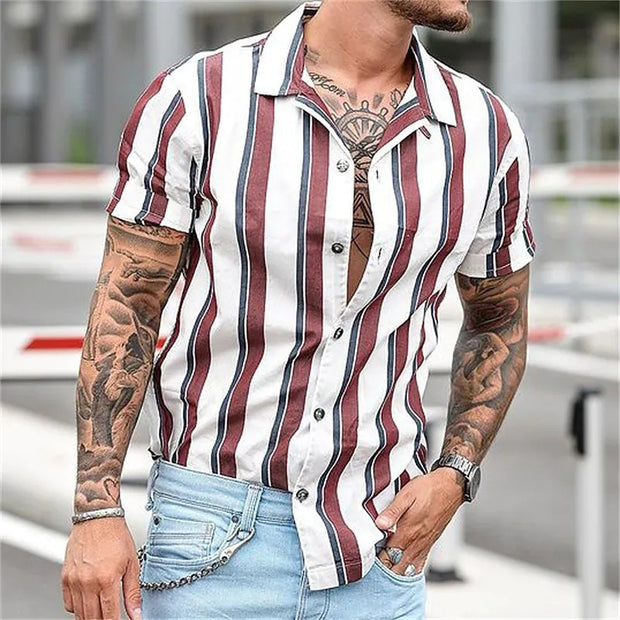 Men's Vintage Summer Shirt Striped