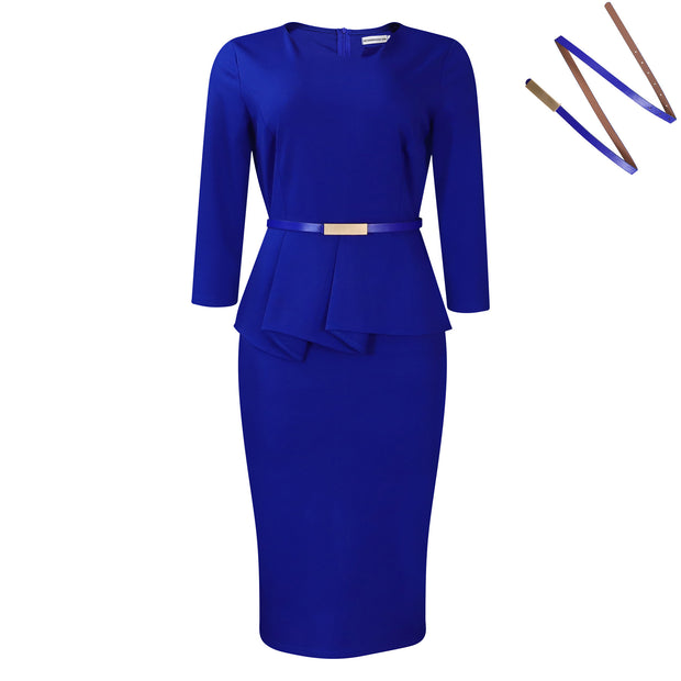 European And American Solid Color Sheath OL Pencil Skirt  Dress