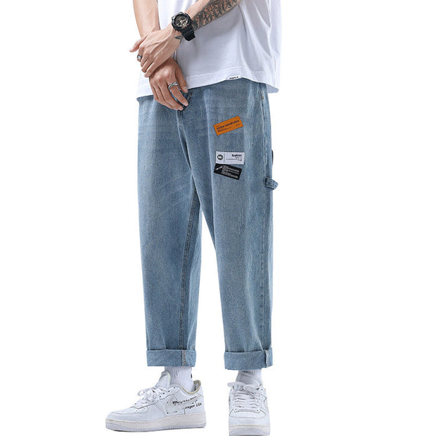 Trend Loose Wide Leg Denim Ankle-length Student Draping Pants