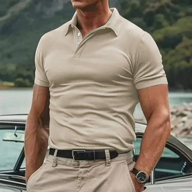 Fashion Casual Men's Solid Color Short Sleeve