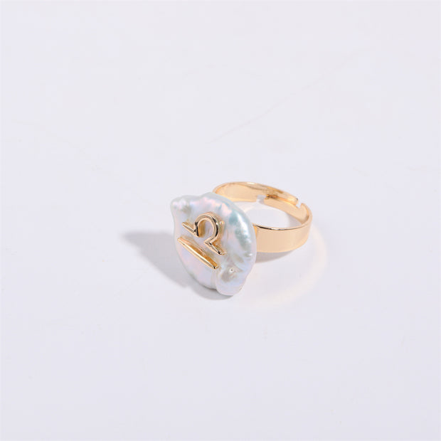 12 Constellation Niche Design Irregular Ring