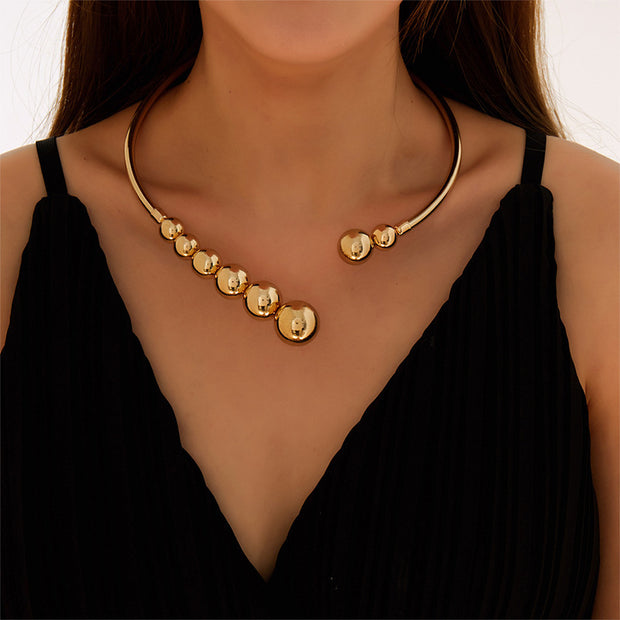 High Profile Fashion Pearl Necklace Small Golden Beads Clavicle Chain