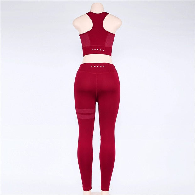 Women sport Suit Gym Yoga Sets 2 Pieces Women Sportwear Yoga Set Fitness Sportwear Workout Set Fitness Yoga Wear