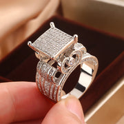 Hip Hop Micro Inlaid Zircon Love Heart-shaped Ring