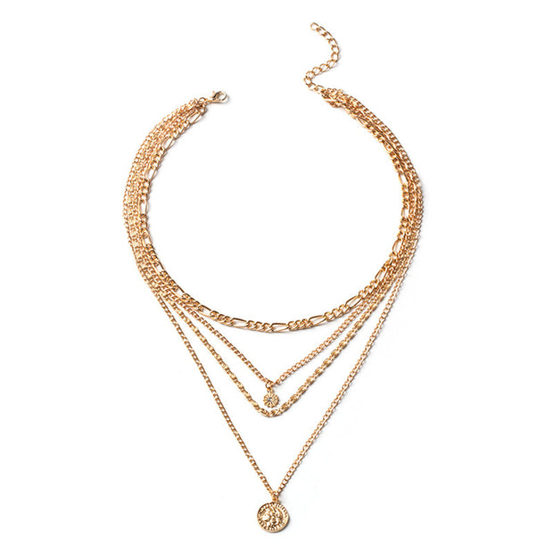 Chunky  Layered Gold & Silver Necklace For Women