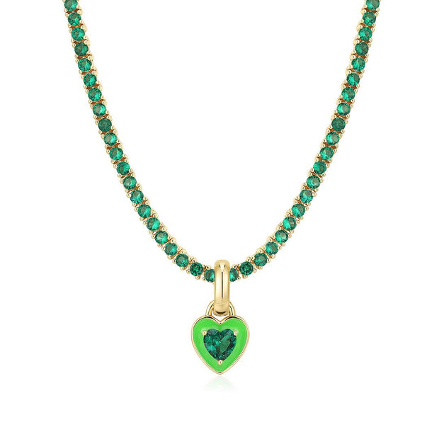 Female Beccarite Tennis Chain Color Zircon Necklace