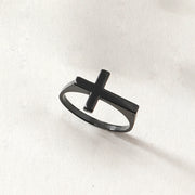 Fashion Welding Plate Cross Ring Punk Hip Hop