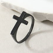 Fashion Welding Plate Cross Ring Punk Hip Hop