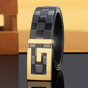 Men's Leather Fashionable Copper Buckle Belt