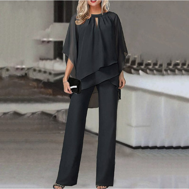 Solid Color Loose One-piece Casual Irregular Suit