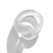 Irregular Double Water Drop Plastic Ring