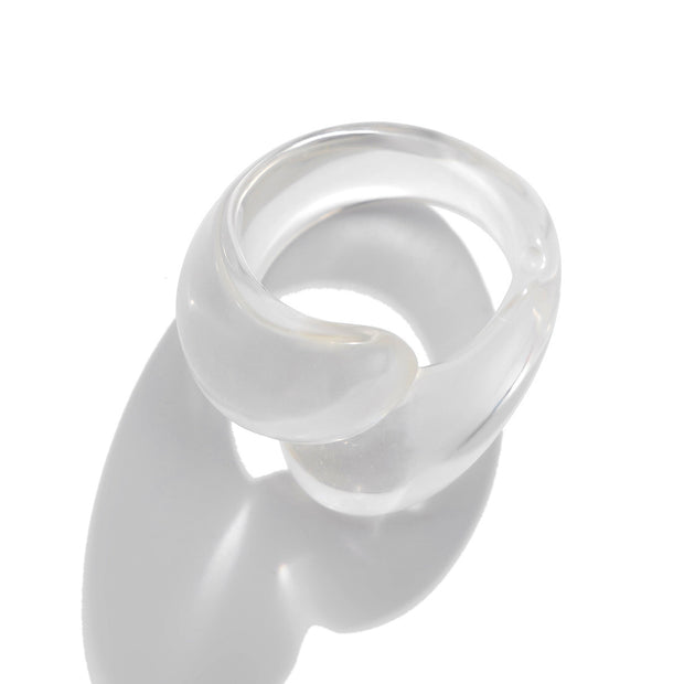 Irregular Double Water Drop Plastic Ring