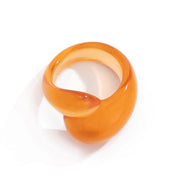 Irregular Double Water Drop Plastic Ring