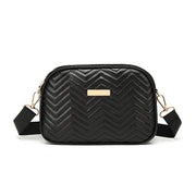 Double Zipper Wave Pattern Casual Pure Color Sequins Ribbon Shoulder Bag