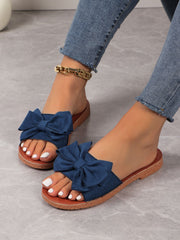 Women's Cute Platform Beach Bow Flat Slippers