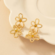 Fashion Simple Flower Earrings Female Retro