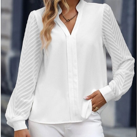 Autumn Fashion Ladies Chiffon Long Sleeve Shirt