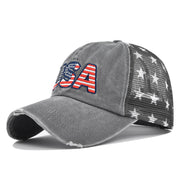 American Flag Embroidered Mesh Cap