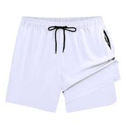 European And American Men's Swimming Trunks Zipper Pocket Two-in-one