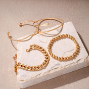 European And American Retro Simplicity Thick Chain Bracelet Stylish Opening Bracelet Twin Bracelet