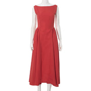 Elegant Boat-neck Waist Slimming Dress Women